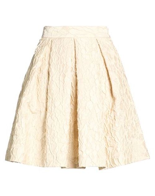Woman Mini skirt Cream Size 6 Polyester, Polyamide