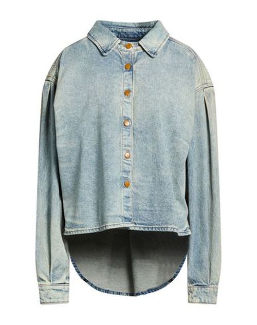 Woman Denim shirt Blue Size L Cotton