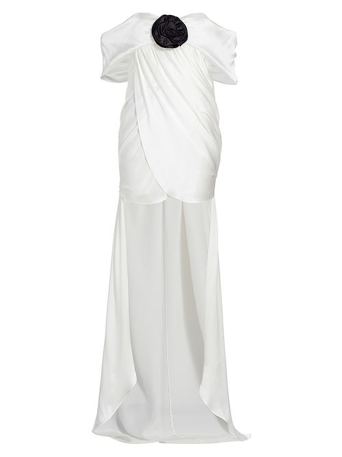 Women's Riley Silk Charmeuse Bridal Dress - Blanc
