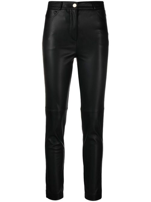Faux-leather skinny trousers - Black