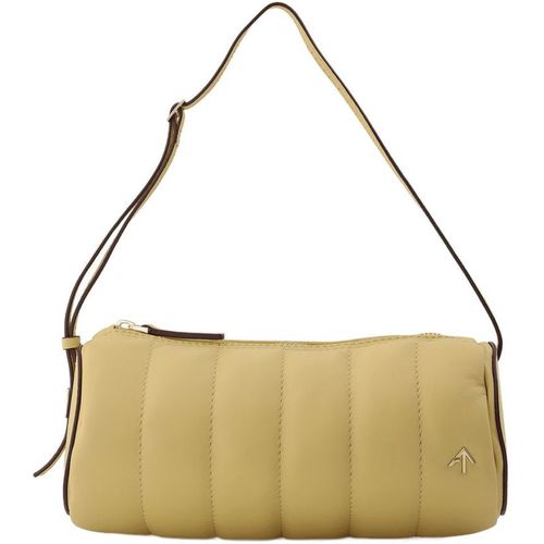 Borsa per cilindro imbottito in pelle crema