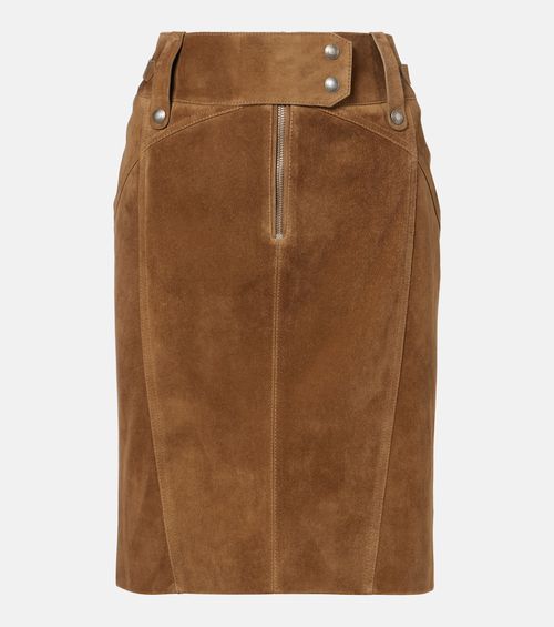 Suede pencil skirt