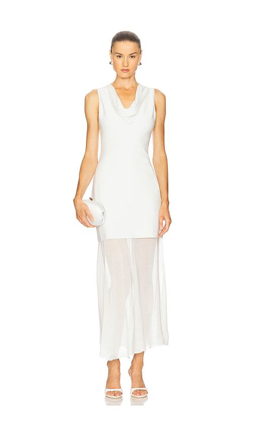 SIMKHAI NECKHOLDER-KLEID XENA in Ivory. Größe XS. Also in L