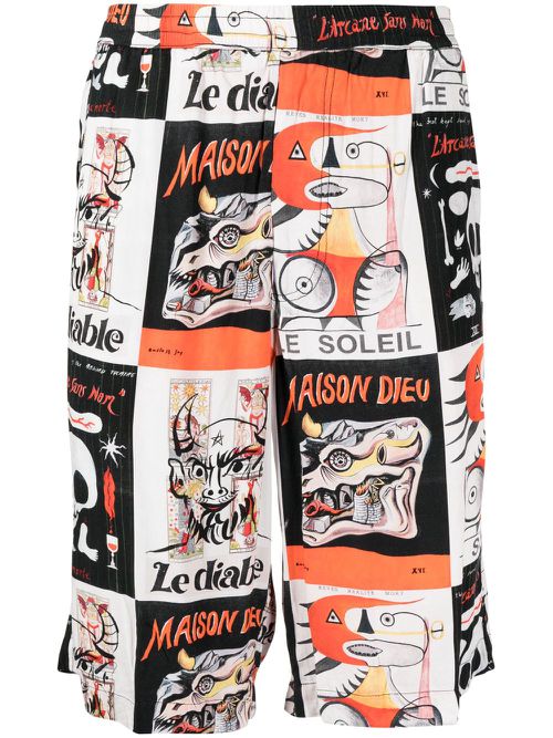 Graphic-print bermuda shorts - Multicolour