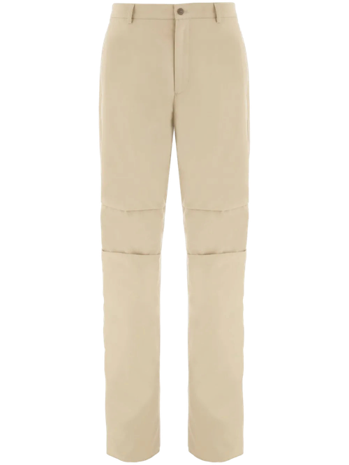 Logo-Patch Cotton Trousers — Beige