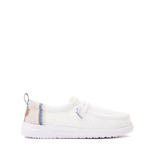 HEYDUDE Wally Summer Linen Casual Shoe - Little Kid / Big Kid - White / Stone Grey