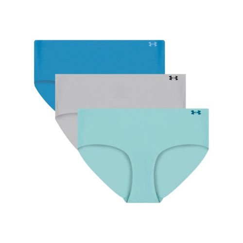 Women's Pure Stretch No Show Hipster Underwear Underwear 3 Pack Large Opal Blue