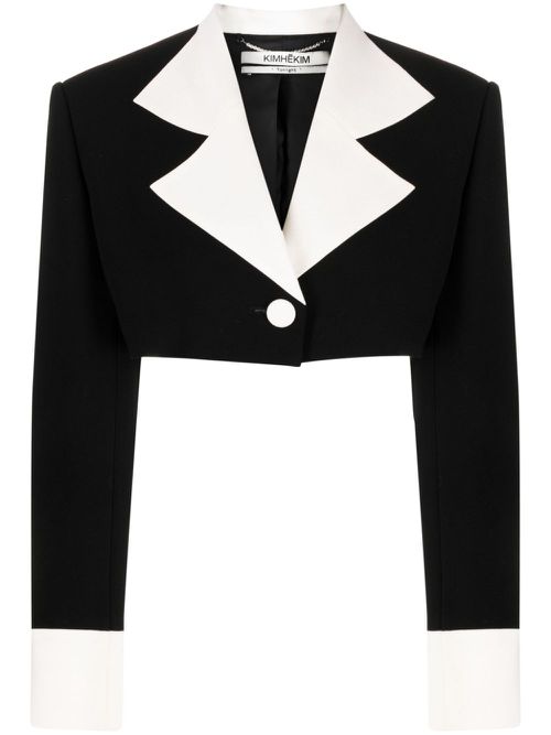 Two-tone cropped jacket - Black