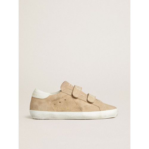 Golden Goose - Women’s Old School In Beige Suede With White Leather Heel Tab, Woman