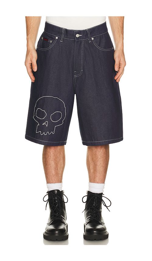 Pleasures x Zero Skateboards Skull Jorts in Blue. 30. Also