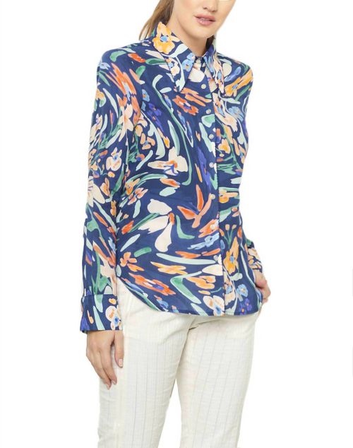 Carmela Blouse Jaleo Azul In Navy Multi