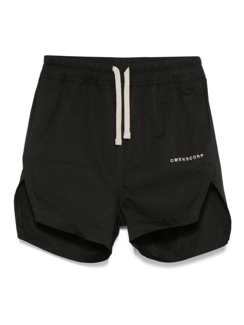 Embroidered-logo shorts - Black
