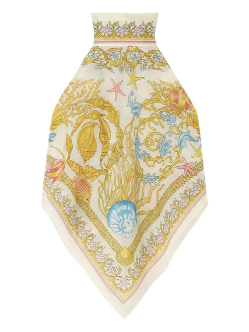 Versace Barocco-print top - Gold