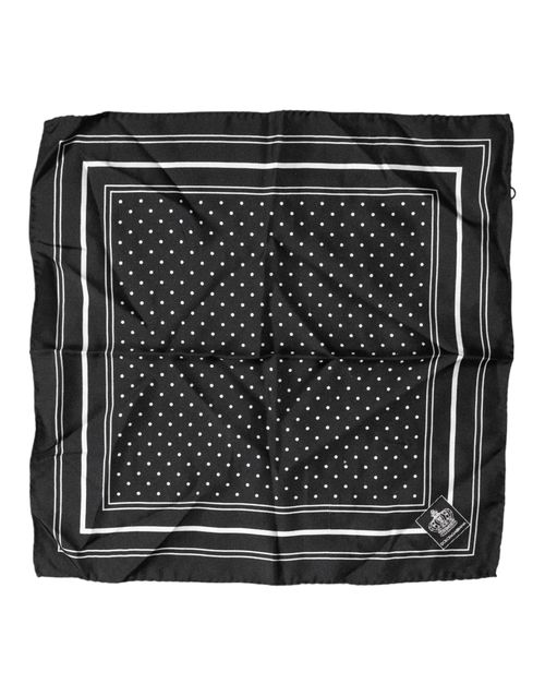 Polka-Dot Square Handkerchief — Black