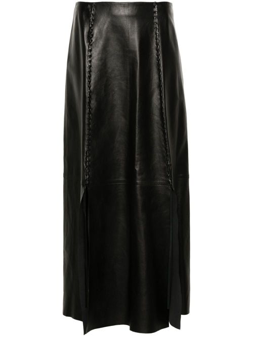Chateau leather maxi skirt - Black