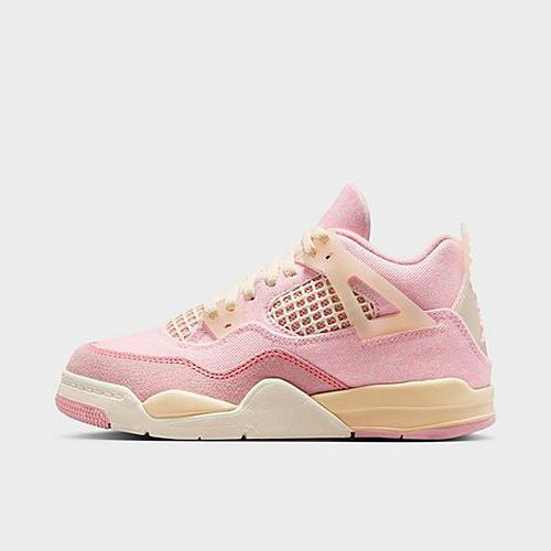 Little Kids Air Retro 4 Textile Basketball Shoes in Pearl Pink/Iced Carmine/Coconut Milk