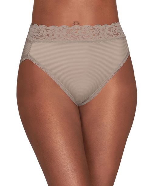 Women's Flattering Lace Hi-Cut Panty Underwear 13280, extended sizes available - Toasted Coconut- Nude