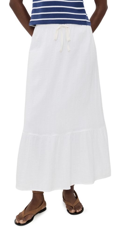 Dune Cotton Gauze Rees Skirt White