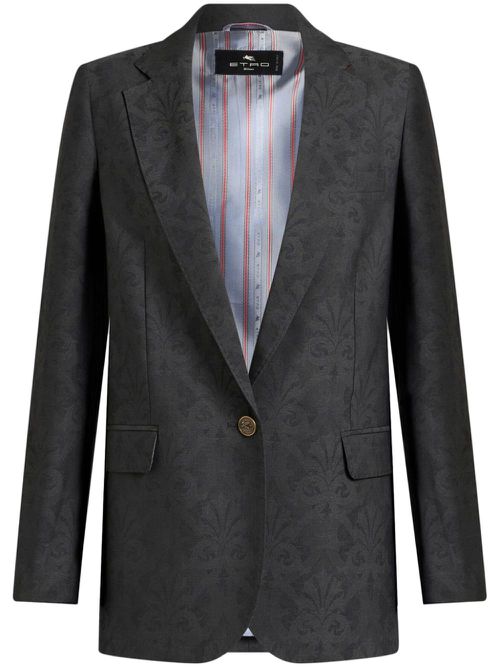 Wool jacquard blazer - Grey