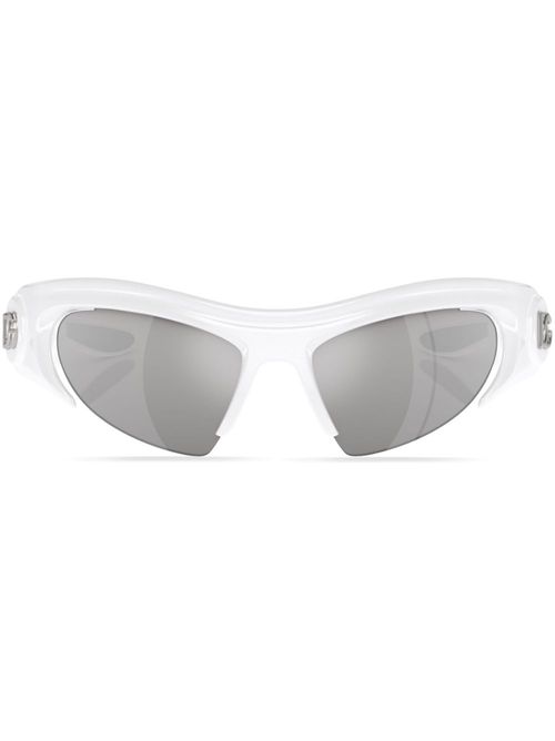 Shield-frame tinted sunglasses - White