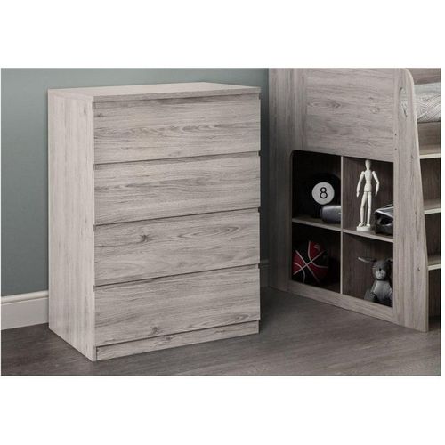 Modern Grey Oak 4 Drawers Chest