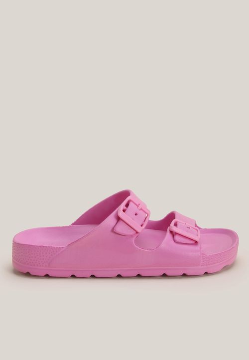 Older Girls Pink Buckle Footbed Sandals