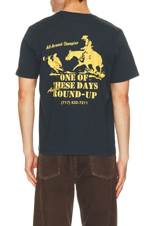 ONE OF THESE DAYS Round Up Tshirt in Washed Black - Black. L also in M, S, XL/1X, XXL/2X