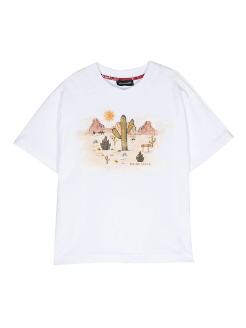 Round-neck cotton T-shirt - White
