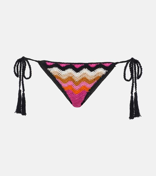 Striped cotton bikini bottoms