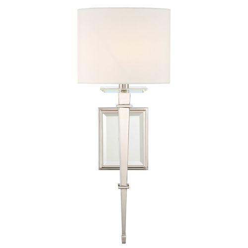 Crystorama Clifton 20" Wall Sconce in Polished Nickel with Optical Glass Elements Crysta