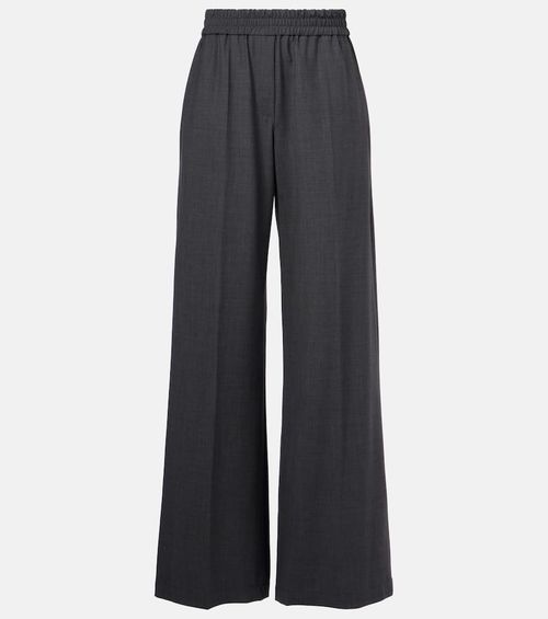 Wool-blend wide-leg jeans
