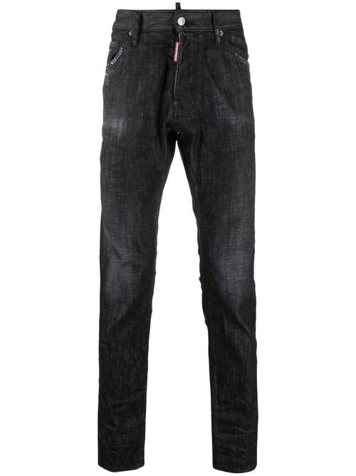 Tapered slim-cut jeans - Black