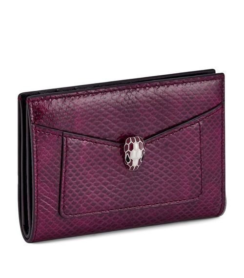 Snakeskin Serpenti Forever Folded Card Holder