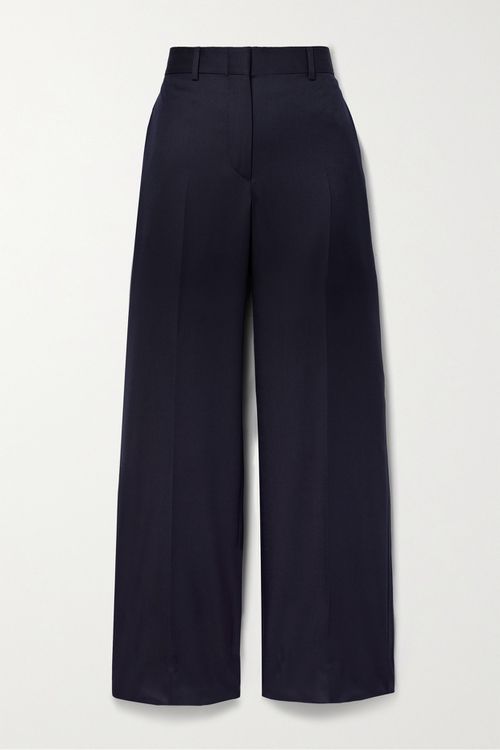 Wool-twill Straight-leg Pants - Navy - IT36