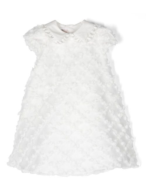 Floral-lace appliqué dress - White