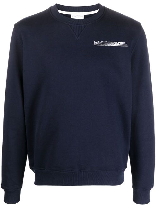 Logo-print cotton jumper - Blue