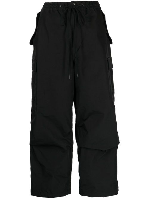 Straight-leg cargo trousers - Black
