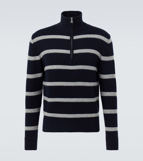 Wool and cashmere half-zip sweater