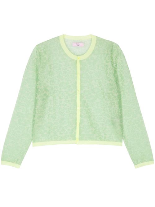 Floral-jacquard cardigan - Green