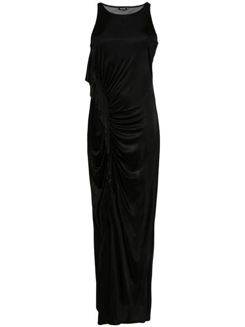 Single-sleeve ruched gown - Black