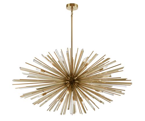 Aged Brass Champagne Glass Chandelier from the Palisades Ave Collection