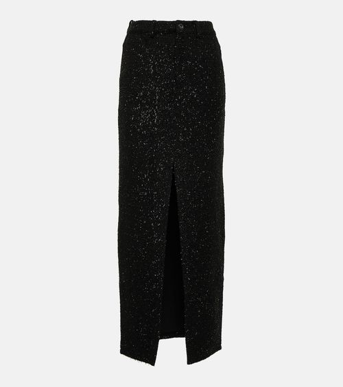 Self-Portrait Bouclé maxi skirt