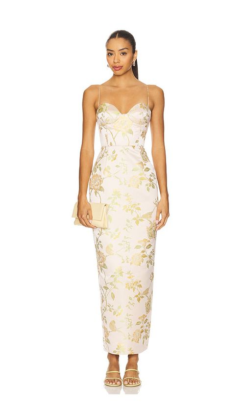 SAU LEE Marielle Dress in Pale Pink Multi. 4 also