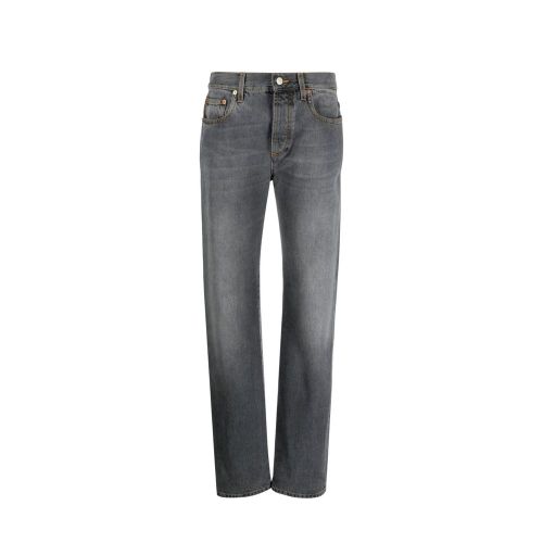 Relaxed-Fit Cotton Jeans — Gray