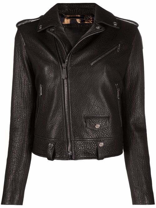 Iconic leather biker jacket - Black