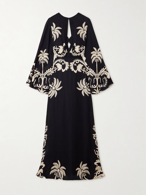 chinese dress ladies Evening Gown Djellaba Maxi Dress in Black Georgette main image 0