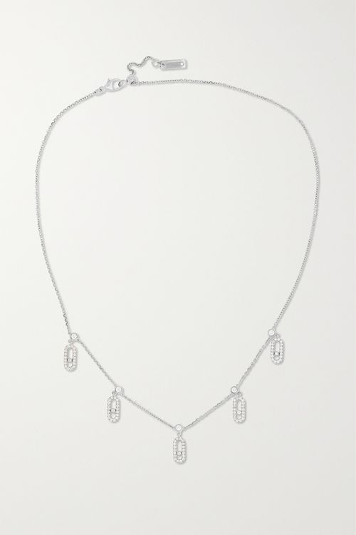 Move Uno Tassel 18-karat White Gold Diamond Choker - One size
