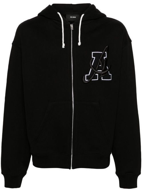 Hart zip-up cotton hoodie - Black