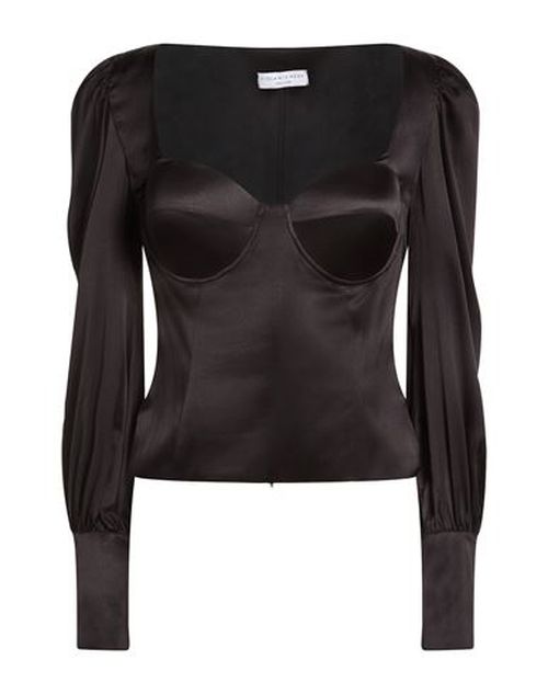 Woman Top Black Size XL Silk, Elastane