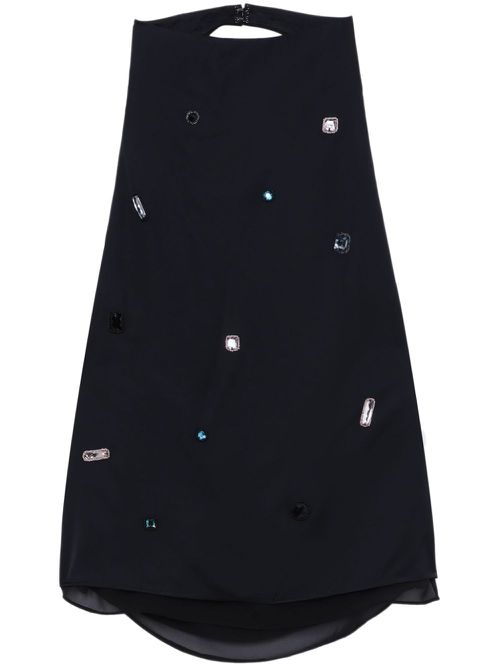 Crystal-embellished halterneck top - Blue